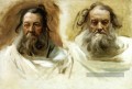 Étude pour deux têtes pour Boston Mural Les prophètes John Singer Sargent